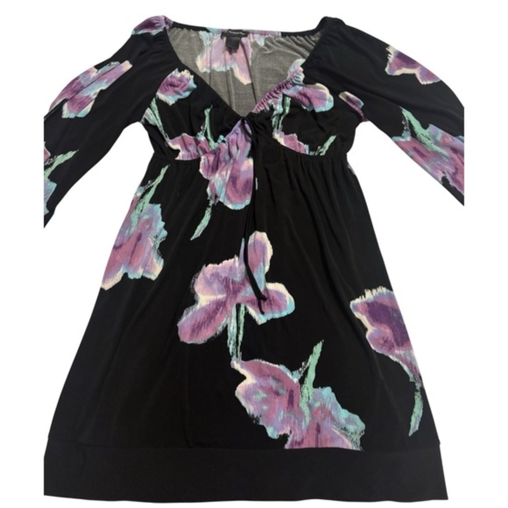 Y2K INC International Concepts Women's Dress L Chic Floral Print mid sleeve Boho